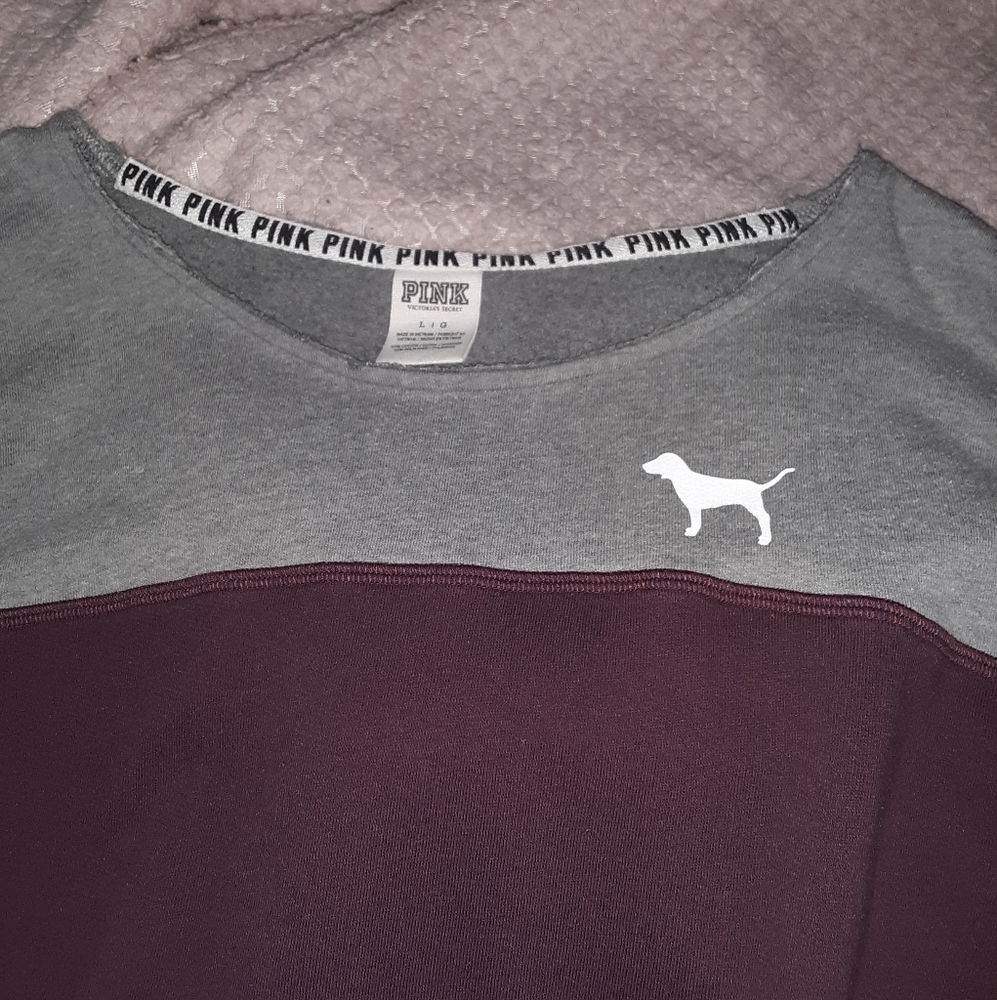 Grey x Maroon PINK sweater
